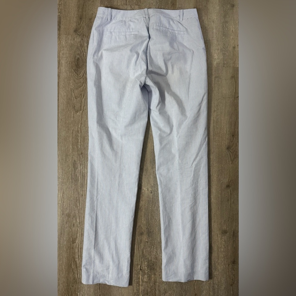 Lauren Ralph Lauren Edita Seersucker Blue White Stripe Pants, Size 6 - Picture 8 of 12